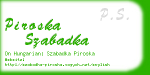 piroska szabadka business card